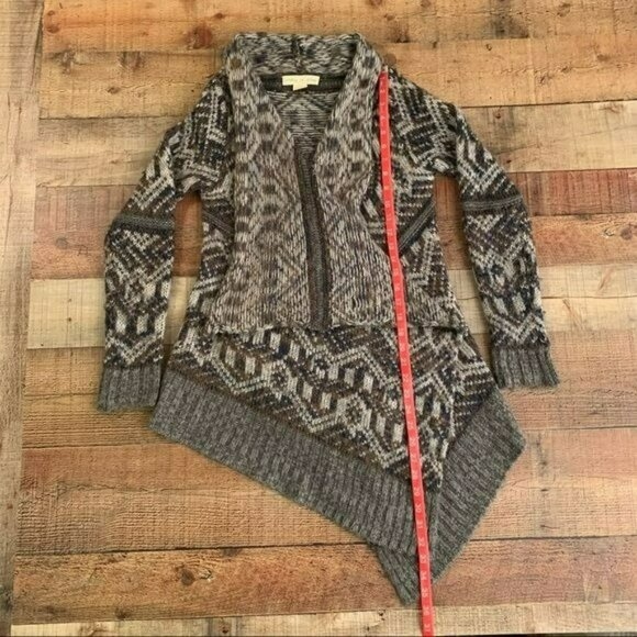 Staring at stars womens open front long length asymmetrical knit cardigan - S - Picture 7 of 7